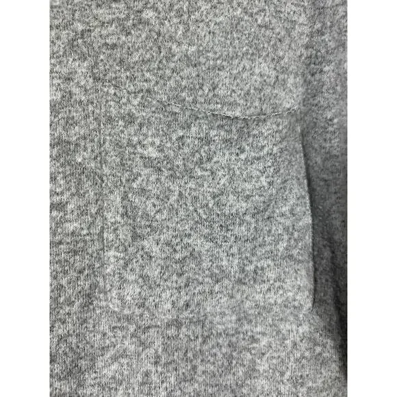 Zara Trafaluc Shirt Small Gray Chest Pocket Sweatshirt Raw Hem Oversized - Picture 4 of 9